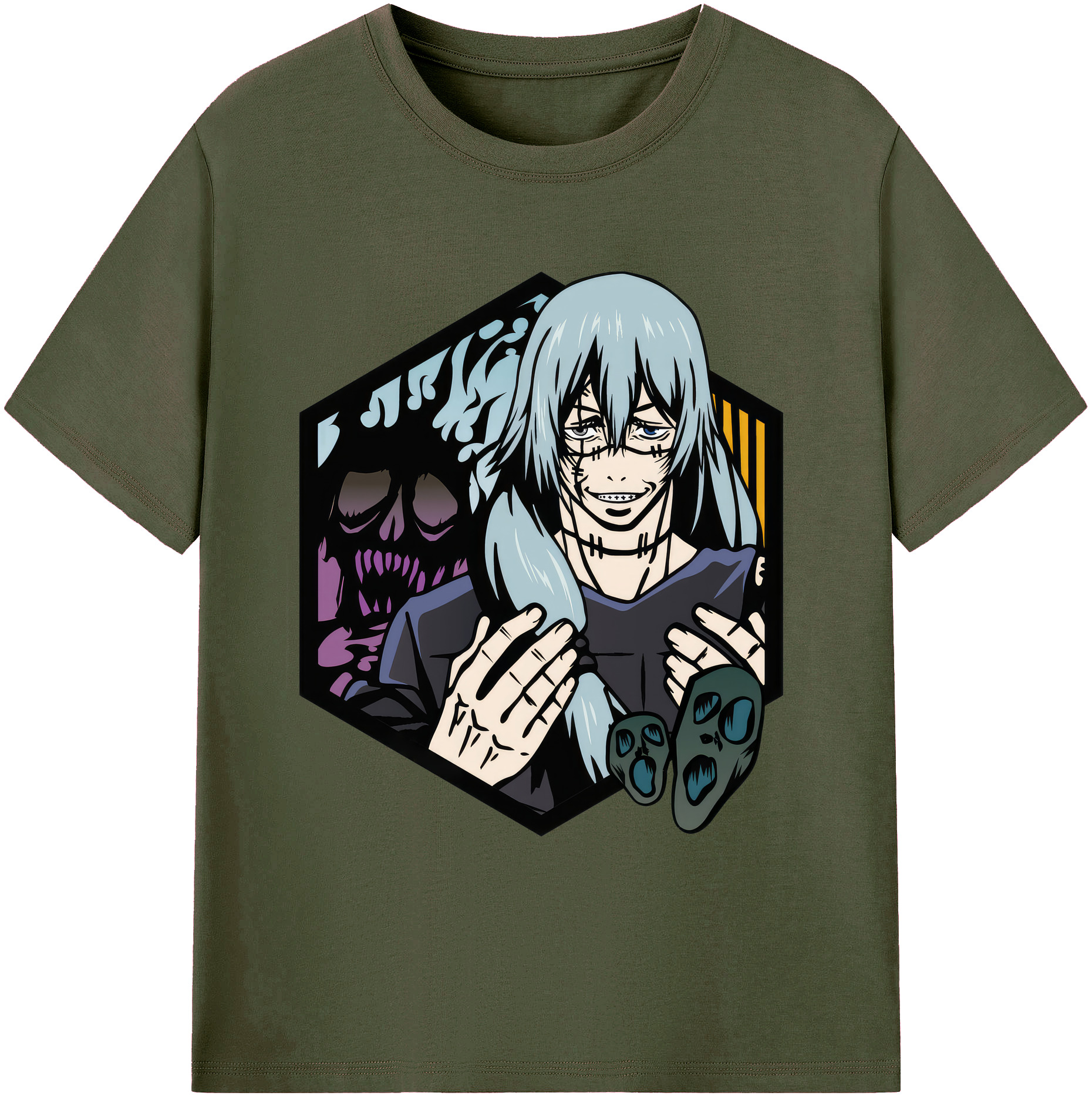 （画像用） 呪術廻戦 Jujutsu Kaisen 綿100％ メンズ半袖Tシャツ｜肌触りやわらか＆通気性